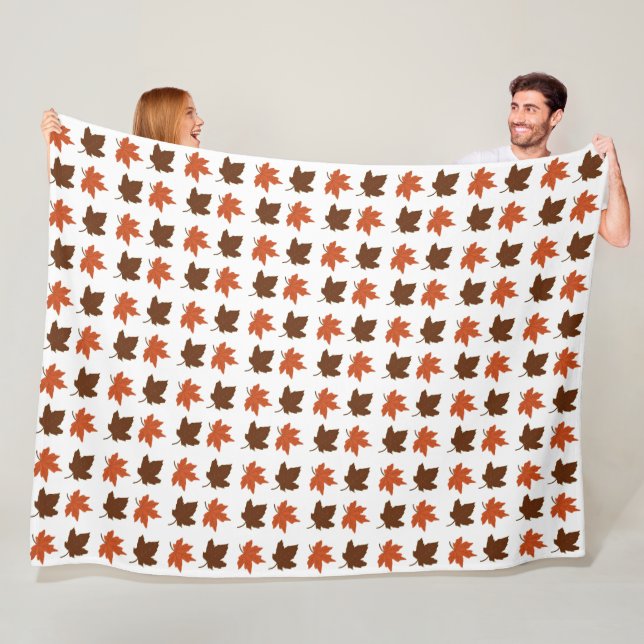 Autumn Maple Leaves Pattern Fleece Blanket (In Situ)