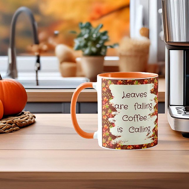Autumn maple leaves pattern quote mug (Creator Uploaded)