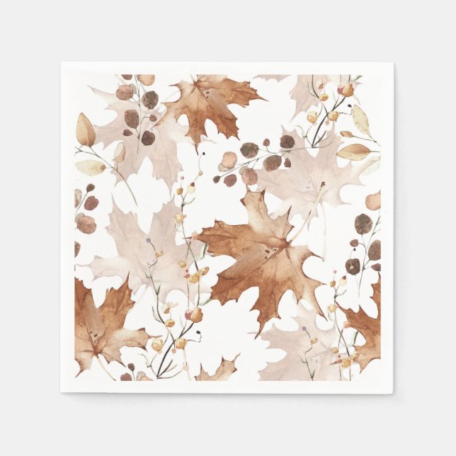Autumn Maple Leaves Pattern Thanksgiving Napkins (Front)
