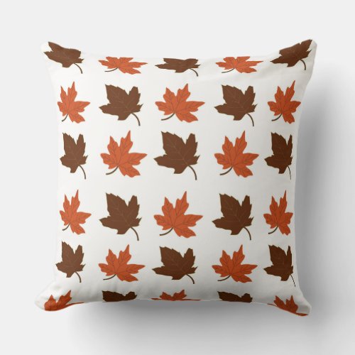 Autumn Maple Leaves Pattern Throw Pillow