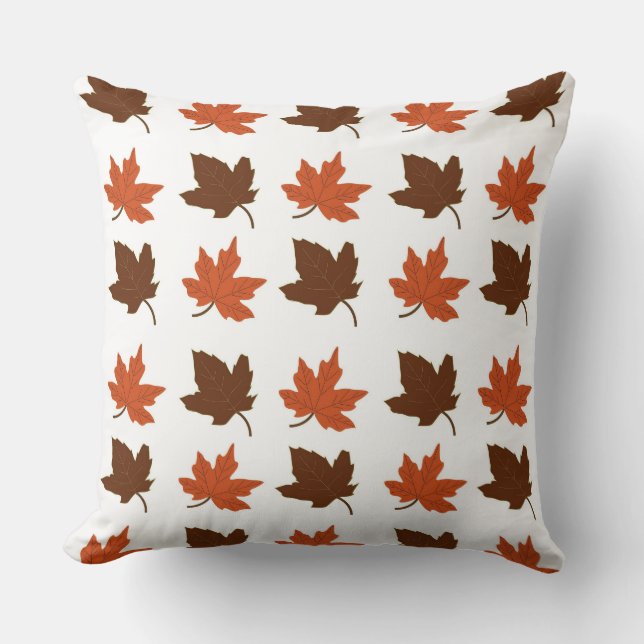 Autumn Maple Leaves Pattern Throw Pillow (Front)