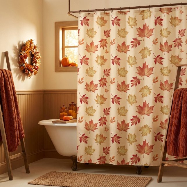 Autumn Maple Leaves Shower Curtain (Creator Uploaded)