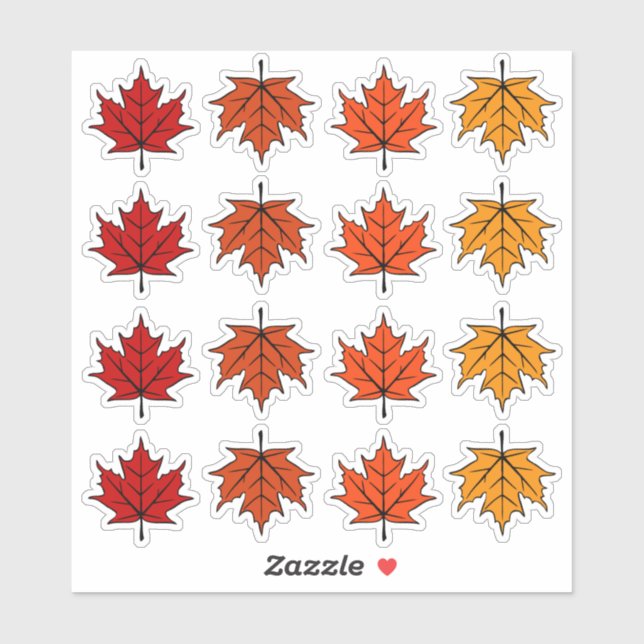 Autumn Maple Leaves Sticker (Sheet)