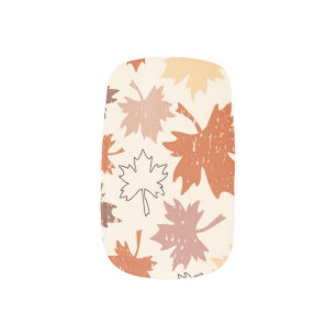 Autumn maple leaves thanksgiving design minx nail art