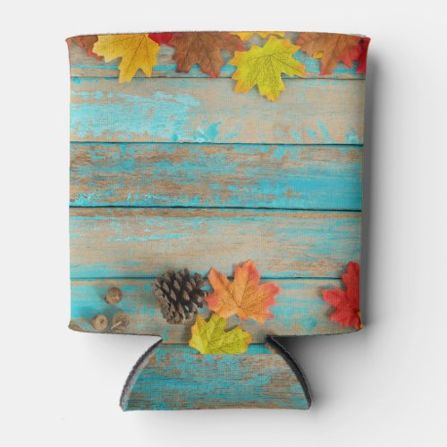 Autumn Maple Pinecone Nature Frame Can Cooler