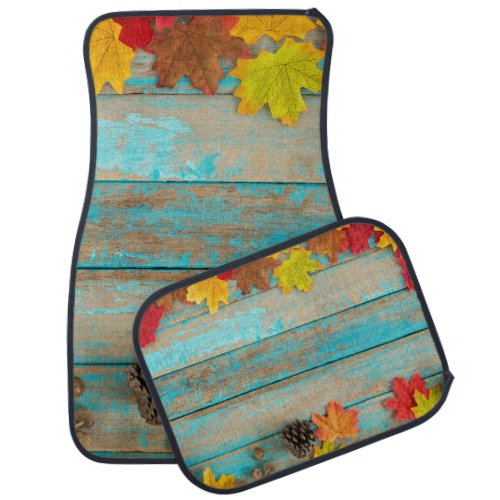 Autumn Maple Pinecone Nature Frame Car Floor Mat