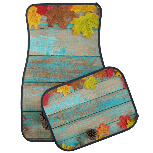 Autumn Maple: Pinecone Nature Frame. Car Floor Mat (Set)
