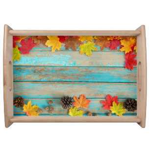 Autumn Maple: Pinecone Nature Frame. Serving Tray