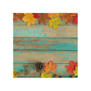 Autumn Maple: Pinecone Nature Frame. Wood Wall Art