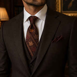 Autumn Maple Regency Luxury Fall Wedding Neck Tie