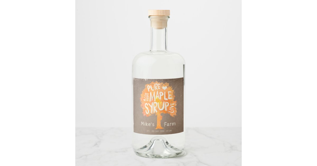 Autumn Maple Tree Syrup Bottle Label | Zazzle