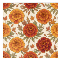 Autumn marigold flower pattern