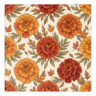 Autumn marigold flower pattern acrylic print