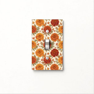 Autumn marigold flower pattern light switch cover