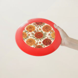 Autumn marigold flower pattern Wham-O frisbee