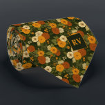 Autumn Marigold Garden Flower Monogrammed Neck Tie<br><div class="desc">A lush marigold garden in fall hues makes this tie a standout accessory for grooms or wedding parties seeking rich,  elegant style.</div>