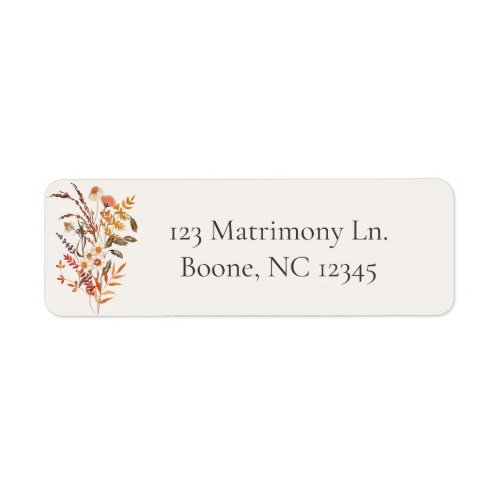 Autumn Meadow Floral Return Address Labels