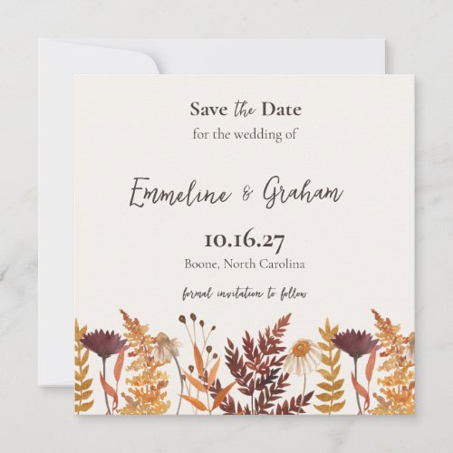 Autumn Meadow Wedding Save the Date