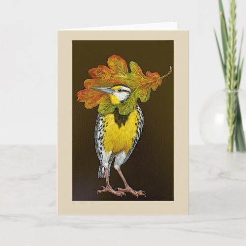 Autumn Meadowlark greeting card