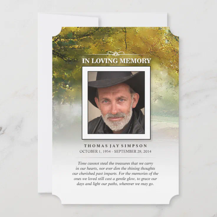 Autumn Memorial Thank You Card - Perhaps Poem | Zazzle