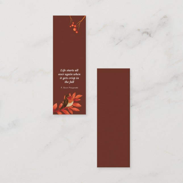 Autumn Mesmerizing Mini Bookmark  Calling Card (Front/Back)
