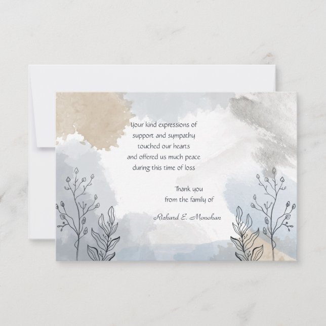 Autumn Mist Sympathy Thank You Card (Front)