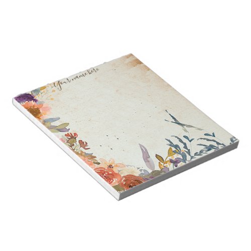 Autumn mixed watercolor floral personalized notepa notepad