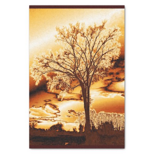 Autumn Molten Gold Tree of Life Tissue Paper