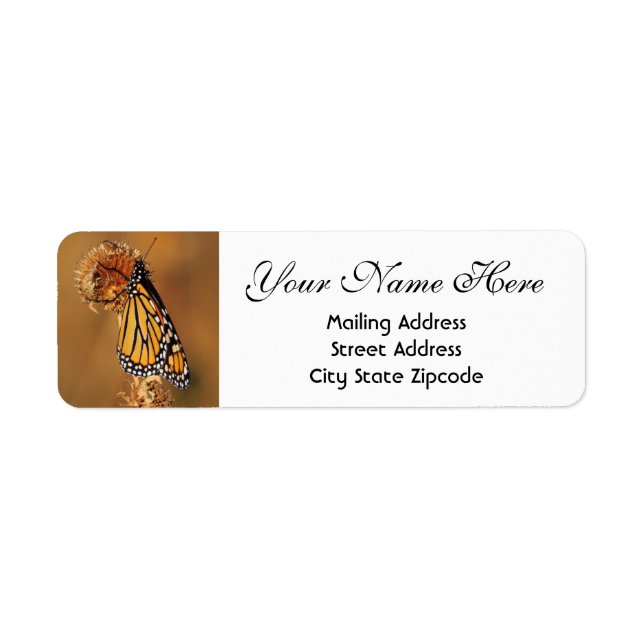 Autumn Monarch Butterfly Return Address Label (Front)