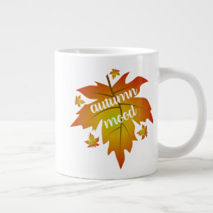 Autumn mood typography maple leaves   giant coffee mug