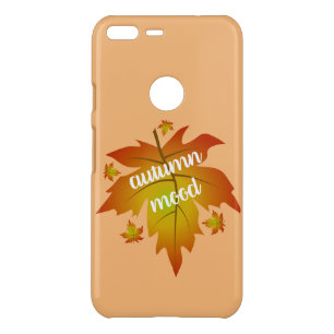 Autumn mood typography maple leaves   uncommon google pixel XL case