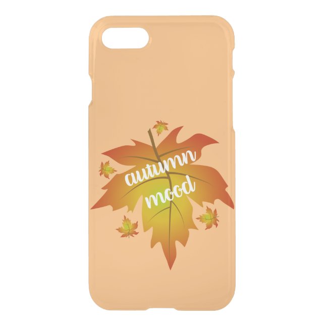 Autumn mood typography maple leaves  uncommon iPhone case (Back)
