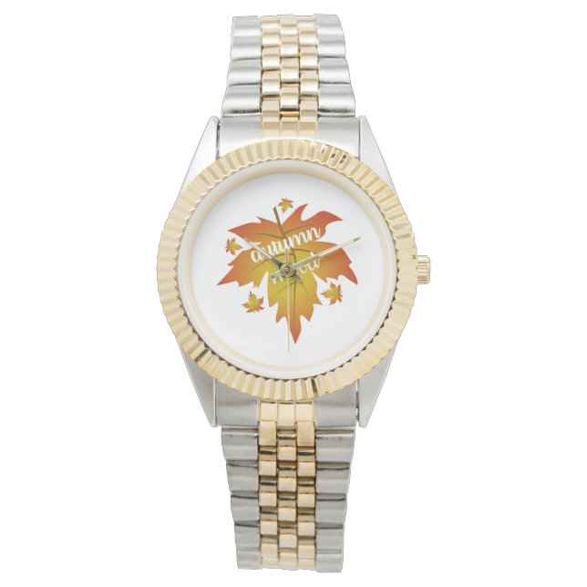 Autumn mood typography maple leaves   watch (Front)