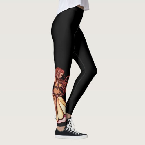 Autumn Moon Belly Dancer Goddess Leggings