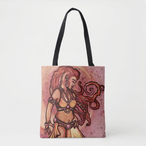 Autumn Moon Belly Dancer Goddess Tote Bag