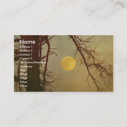 Customizable Autumn Moon Business Card