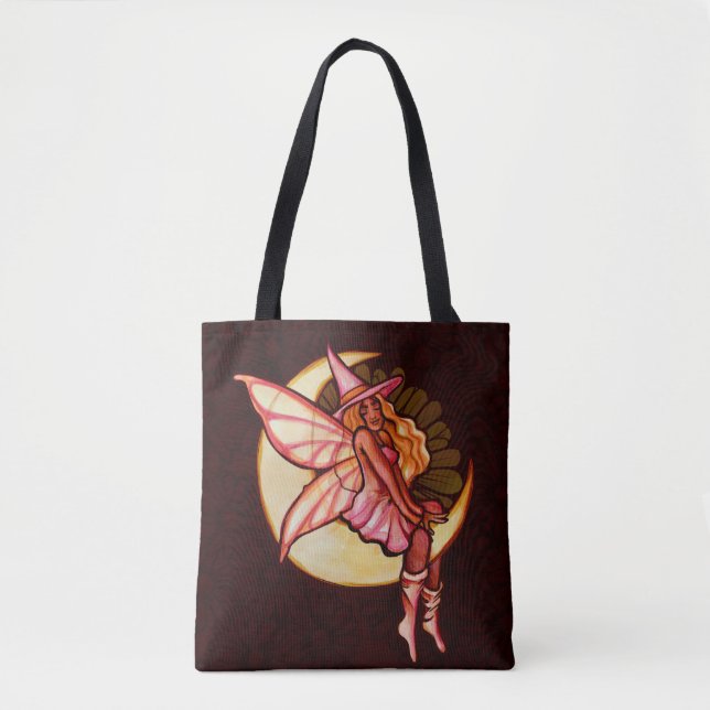 Autumn Moon Fairy Witch Daisy Artwork MoonChild    Tote Bag (Front)