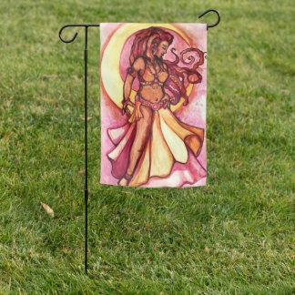 Autumn Moon Goddess Belly Dancer Garden Flag