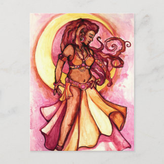 Autumn Moon Goddess Belly Dancer Postcard