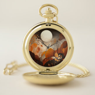 Autumn Moon Pocket Watch
