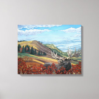 Autumn Moose Landscape Painting Art Prints
