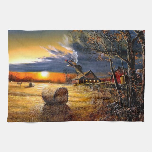 Autumn Morning On The Farm Towel (Horizontal)