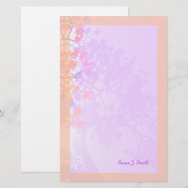 Autumn Morning Trees Stationery (Front/Back)