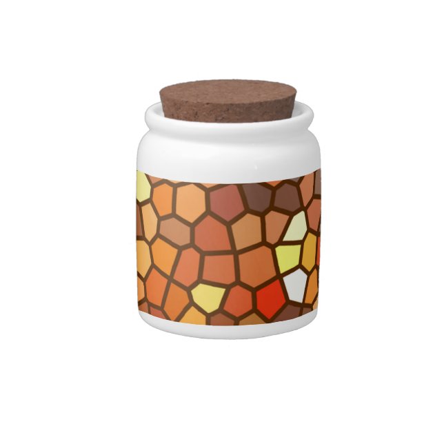 Autumn Mosaic Abstract Candy Jar (Right)