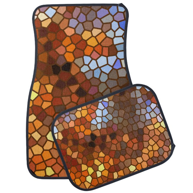 Autumn Mosaic Abstract Car Mat (Set)