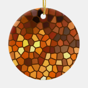 Autumn Mosaic Abstract Ceramic Ornament
