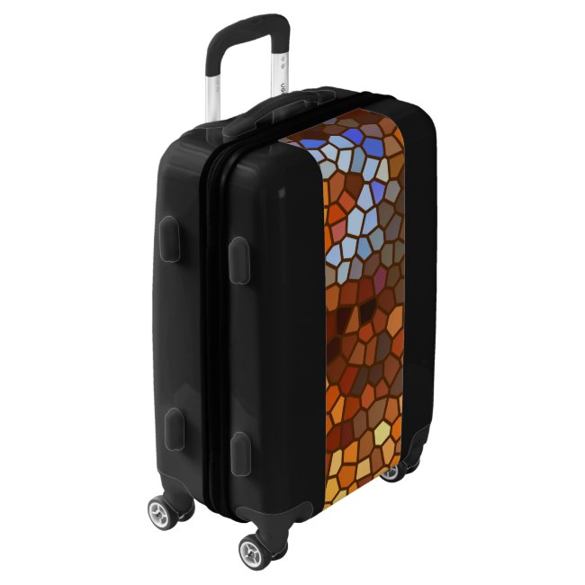 Autumn Mosaic Abstract in Brown and Orange Luggage