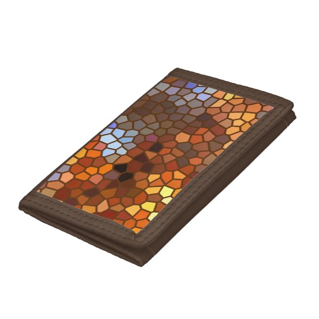 Autumn Mosaic Abstract in Brown and Orange Wallet