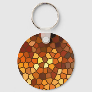 Autumn Mosaic Abstract Keychain