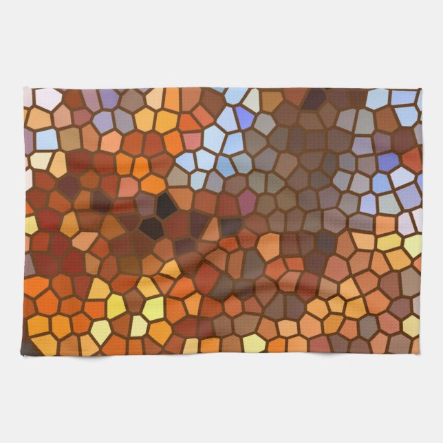 Autumn Mosaic Abstract Kitchen Towel (Horizontal)